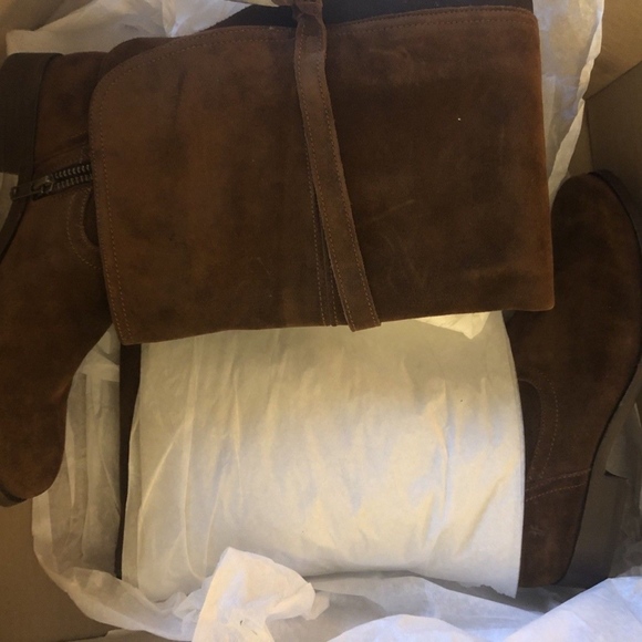 NIB $548 Frye Molly Tassel Over The Knee Boot in Brown Suede - size 6.5! - Picture 3 of 9